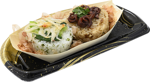 割烹おにぎり膳（白海老と桜海老・たこ飯）