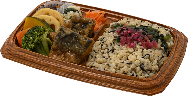 気仙沼産サバと野菜の黒酢あん弁当