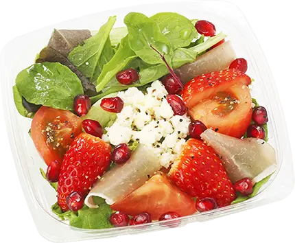 いちごとザクロと生ハムのサラダ（バルサミコ酢）